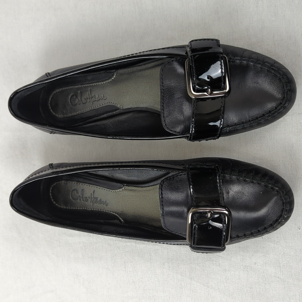 COLE HAAN BLACK LEATHER DRIVING LOAFERS